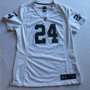 NFL Oakland Raiders Marshawn Lynch White Nike On Field Jersey  Small